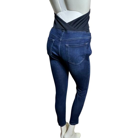 Isabel Maternity Skinny Jeans Size 2/26R Dark Wash Over-Belly Panel Fair Trade - Picture 10 of 16